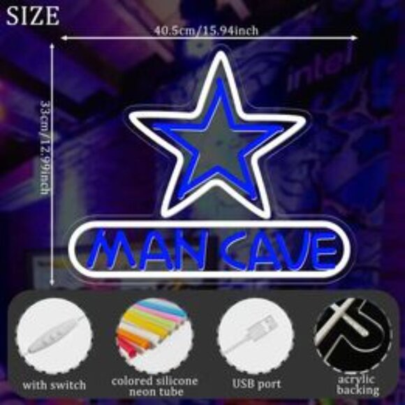DALLAS COWBOY STAR MAN CAVE NEON LED SIGN - Picture 2 of 4